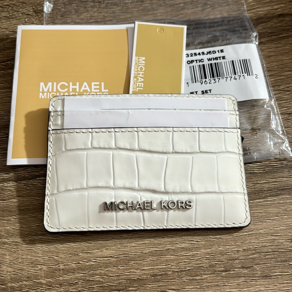 MK Croc Patent Leather Card Case NWT